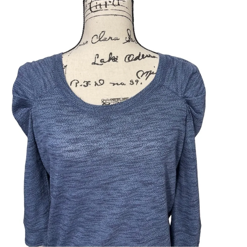 Free People Puff Juliet Sleeve Crop Top Blue Size Small